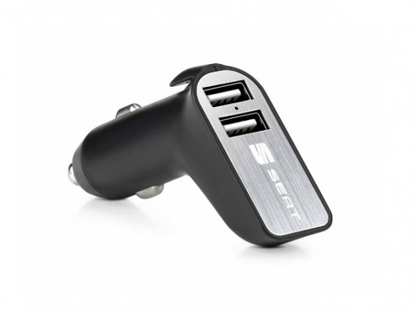 Cargador USB doble rompe cristales cortador de cinturón ORIGINAL SEAT 000087629B