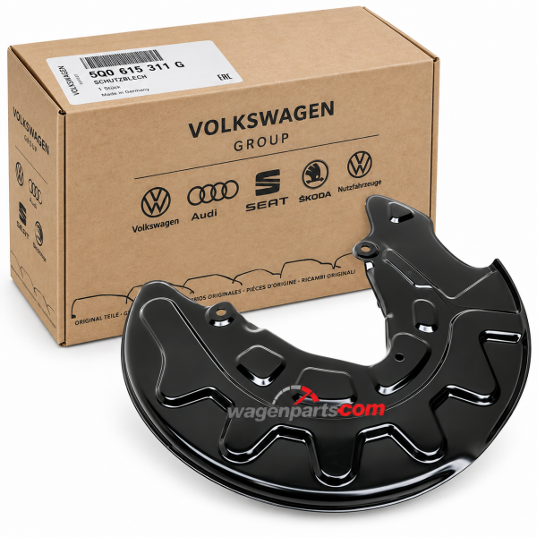 Chapa cubierta para disco freno lado izquierdo ORIGINAL AUDI SEAT SKODA VW, 5Q0615311G