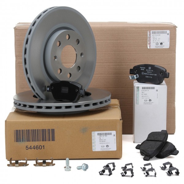 Kit disco de frenos & pastillas de freno delantero ORIGINAL OPEL Adam, Corsa D, 93169288
