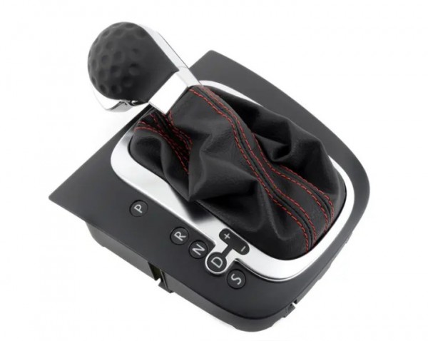 Pomo palanca de cambios automática ORIGINAL VW piel negra y aluminio VW Golf 1K1713203ARXPR