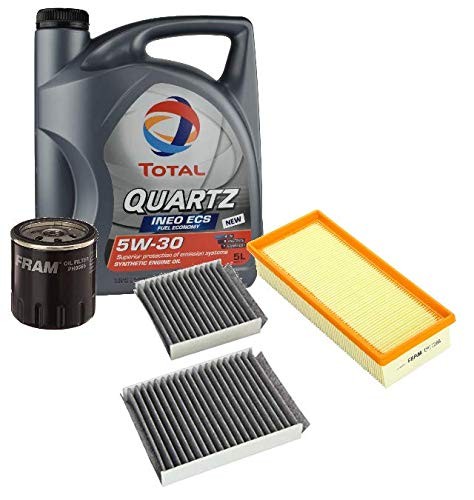Pack 3 Filtros FRAM PEUGEOT CITROEN motores 1.0/1.2VTi a partir 2013 & Total QUARTZ Ineo ECS 5W3