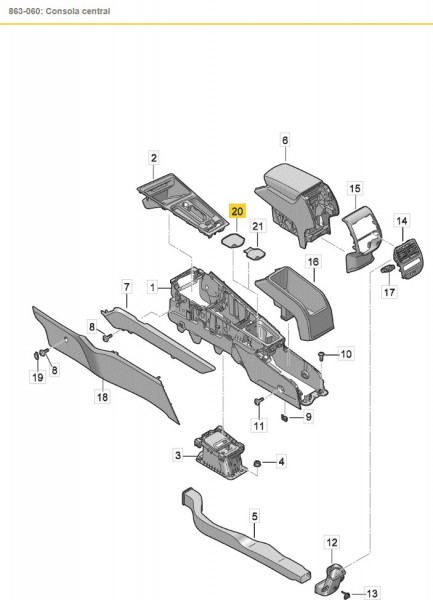 Esterilla (goma) consola central ORIGINAL SEAT Leon CUPRA Formentor, 5FA8633014PK