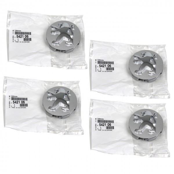 Juego (4 udes) tapacubos cromados ORIGINAL PEUGEOT, 542106