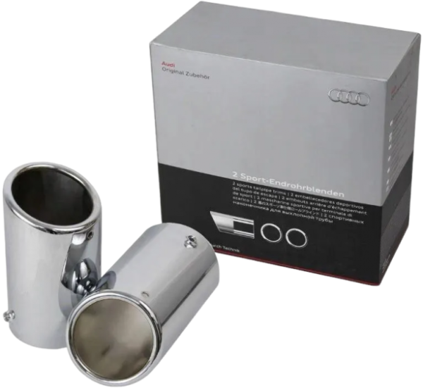 Juego (2 udes) embellecedores de tubo de escape doble salida izquierda ORIGINAL AUDI,8K0071761