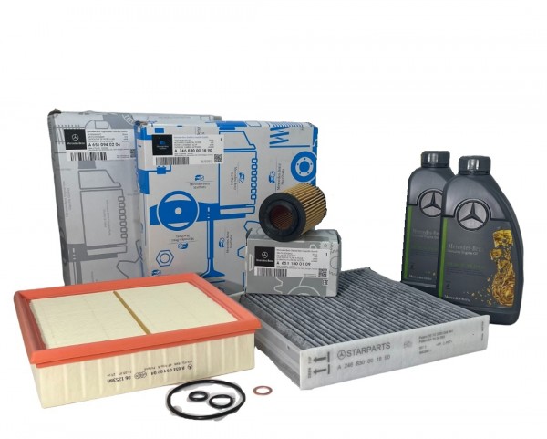 Pack 2L Aceite SAE 5W30 MB 229.51 & 3 Filtros ORIGINALES MERCEDES-BENZ