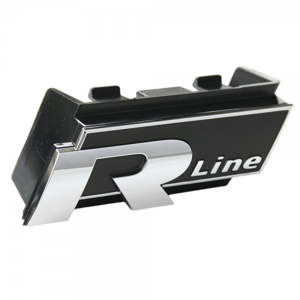 Rótulo R-line con soporte con Calandra Rejilla delantera ORIGINAL VW, 760853948CDPJBYY
