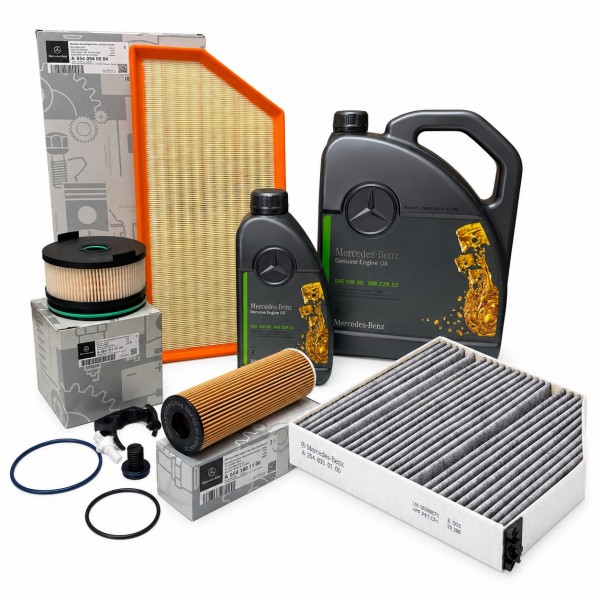 Pack 6L Aceite SAE 5W30 MB 229.52 & 4 Filtros ORIGINALES MERCEDES-BENZ, A6541801100