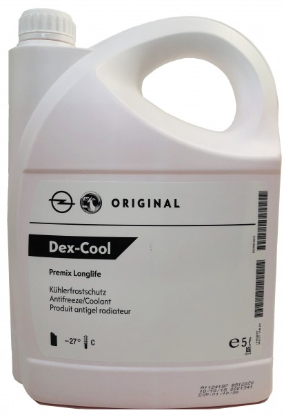Anticongelante premix DEXCOOL LONG LIFE ORIGINAL Opel GM, 5L 93160377 1940672