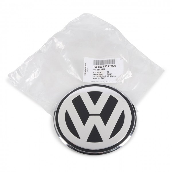 Emblema logotipo 'VW' cromo brillante-gris dolomita ORIGINAL VW New Beetle,1C0853630KWV9
