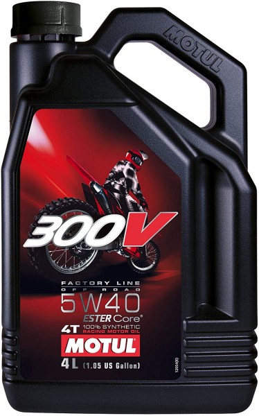 MOTUL 300V 4T FACTORY LINE 5W40 104135, 4 Litros