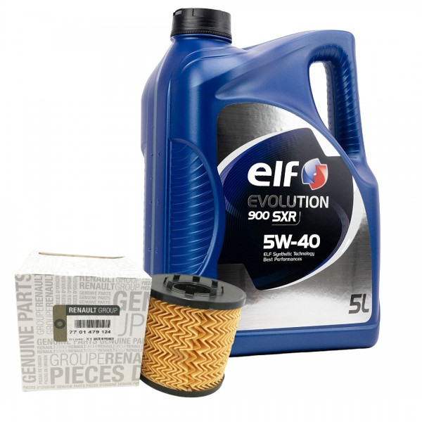 Pack Filtro Aceite ORIGINAL RENAULT 2.2dCi 2.5dCi 7701479124 & ELF Evolution 900 SXR 5W40 5L