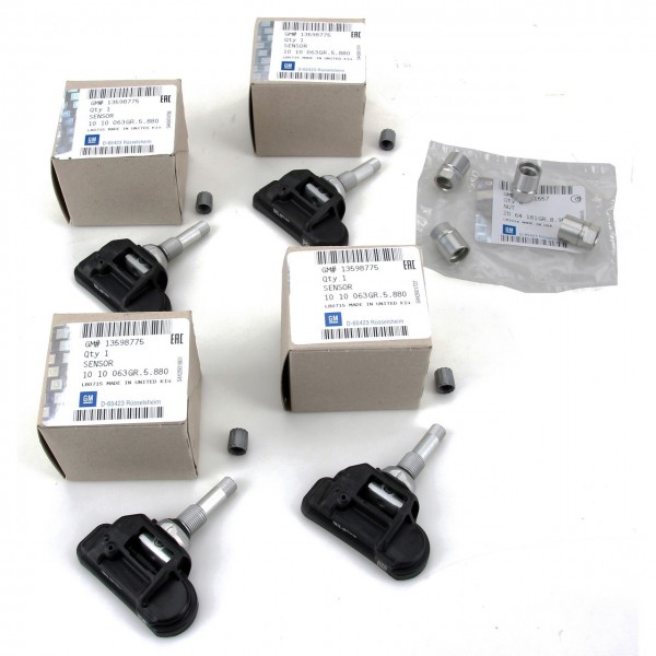 Kit de 4 Sensores presión (neumáticos) ORIGINAL OPEL Astra J, Insignia,  Zafira,13598775