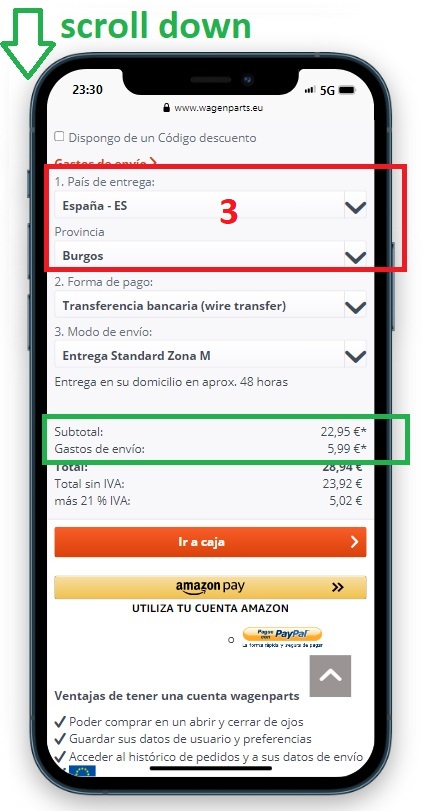 calculadora de costes piezas de recambio - step 3