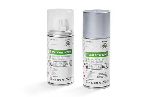 Laca + Spray Pintura 'Plata metalizada brillante' ORIGINAL SKODA HFB381090