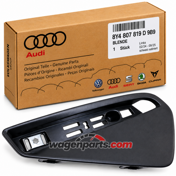 Embellecedor paragolpes trasero derecho negro satinado ORIGINAL AUDI A3,S3 (8Y), 8Y4807819D9B9