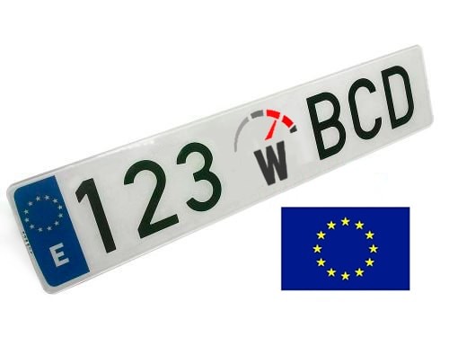 Matricula Acrílica de Policarbonato Homologada (dimensiones europeas)