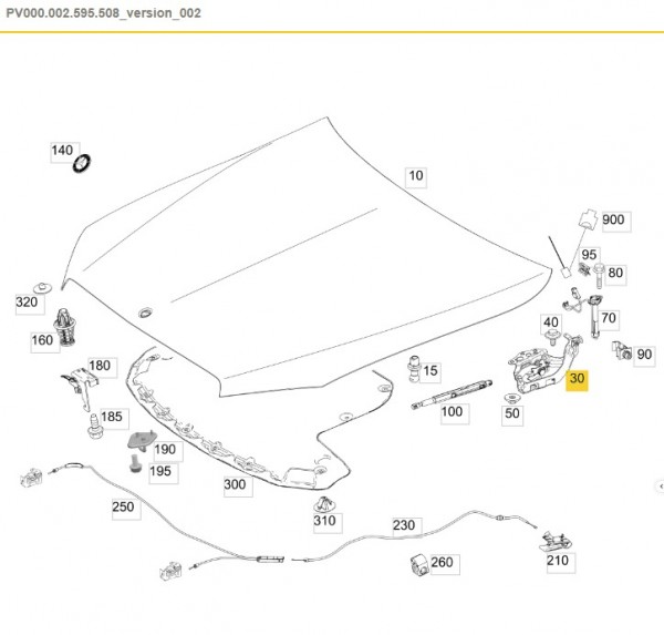 Bisagra del capó lado Izquierda ORIGINAL MERCEDES-BENZ,A2058800828
