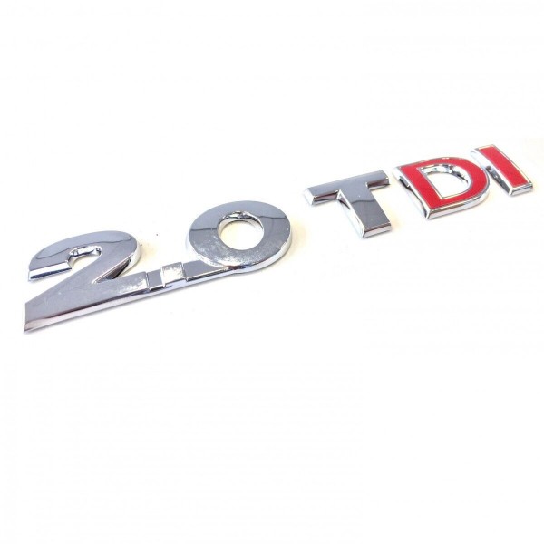 Rótulo '2.0 TDI' brillo cromo/rojo tornado ORIGINAL VW Tiguan, 5TA853675CJZQ