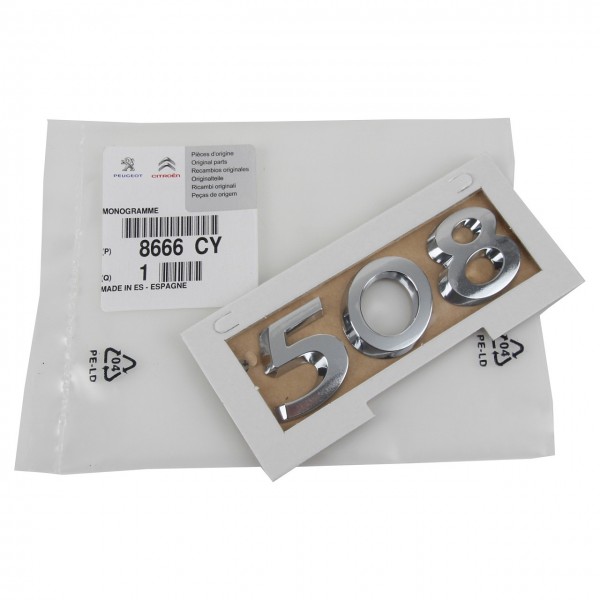 Emblema logotipo '508' portón trasero ORIGINAL PEUGEOT 508 I (8D),8666CY