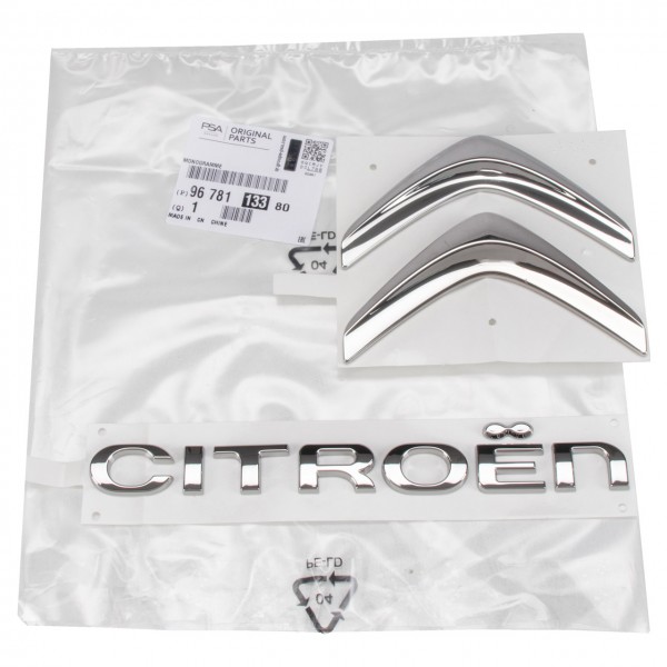 Emblema logotipo 'Citroen' portón trasero ORIGINAL CITROËN Berlingo (B9),9678113380