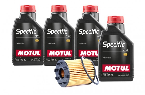 Pack 4 Litros Motul Specific 'ABARTH 0101' 10W-50 + Filtro de Aceite MAHLE OX371D