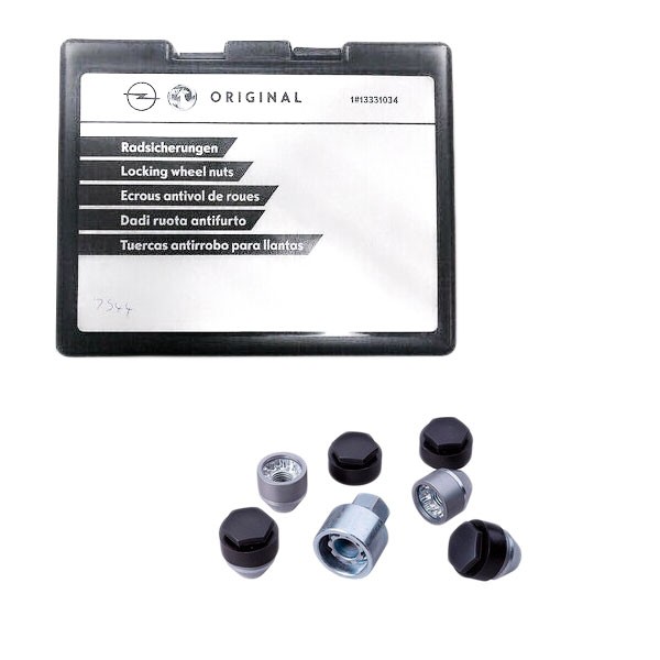 Juego de tornillos de rueda con seguridad antirrobo ORIGINAL OPEL 12mm 32026201