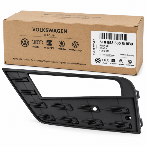 Cubierta negro satinado para faros antiniebla izquierda ORIGINAL SEAT Leon III (5F1), 5F0853665G9B9