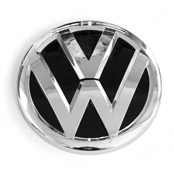 Emblema 'VW' negro alto brillo/brillo cromado para el portón trasero ORIGINAL VW Polo,6C0853617
