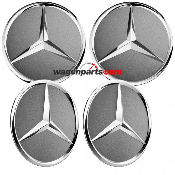 Centro (4 udes) Tapacubos Estrella Gris himalaya ORIGINAL MERCEDES-BENZ A22040001257756