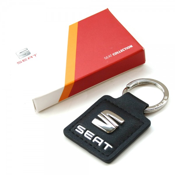 Llavero de cuero negro con logo ORIGINAL SEAT 6H1087011GAA