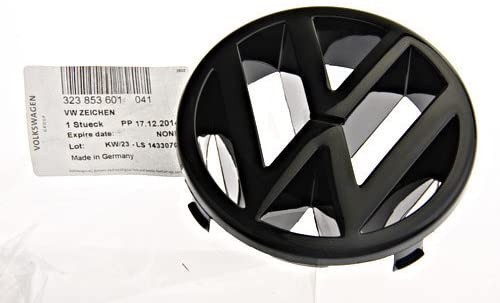 Emblema anagrama logo VW rejilla de radiador parachoques delantero ORIGINAL VW, 323853601041