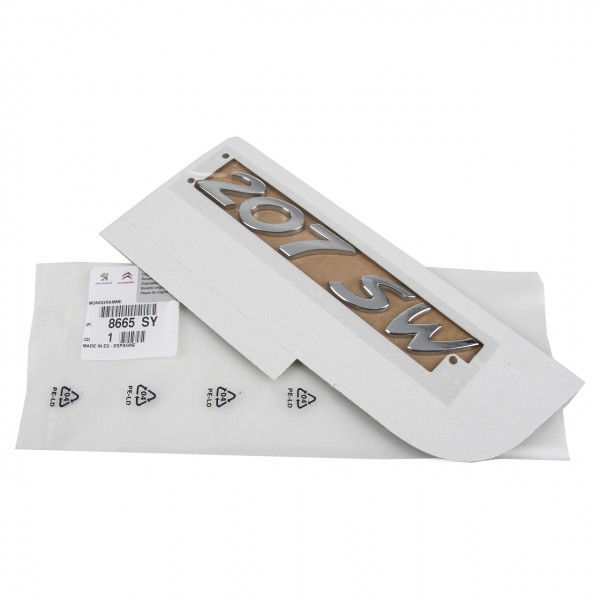 Emblema logotipo '207 SW' ORIGINAL PEUGEOT (207), 8665SY