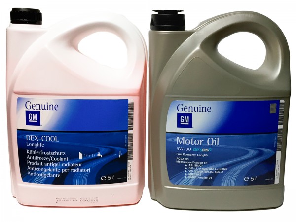 Pack Especial Opel DEXOS2 LONG LIFE 5W-30 93165557 5L & DEXCOOL 93165162 5L