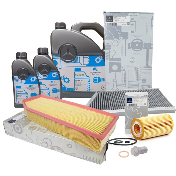 Kit 3 Filtros ORIGINAL MERCEDES-BENZ W203 C209 200-270CDI + Lubricante MB229.51 7 Litros