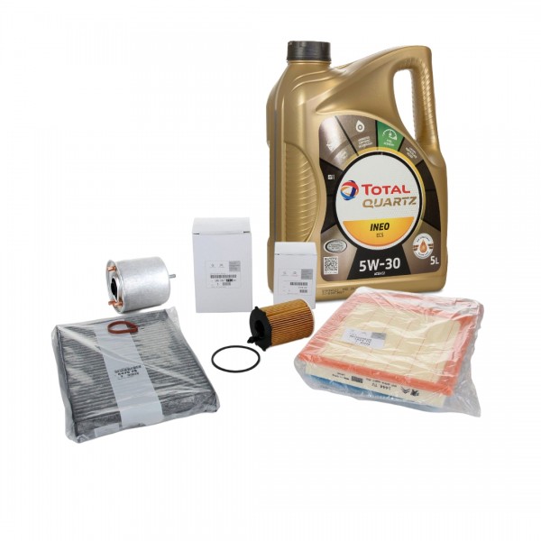 Pack 4 Filtros ORIGINALES para motores PSA 1.6HDi 308 C4II & Total QUARTZ INEO ECS 5W30 5L