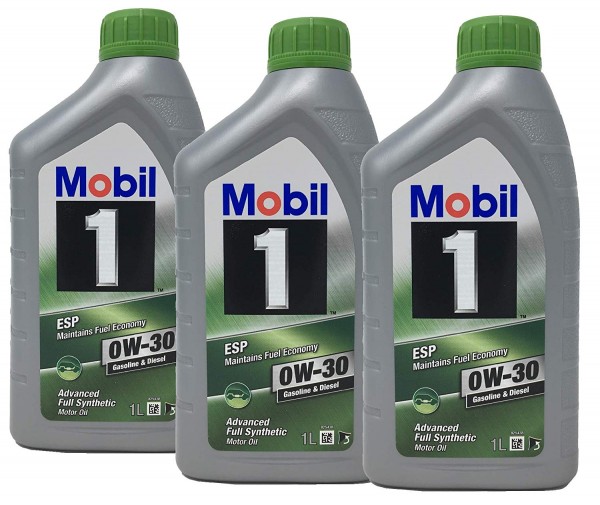 Pack 3 Litros MOBIL ESP 0W30 100% Sintético, 153346