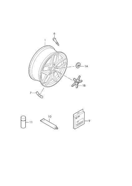 Contrapeso (20 gramos) de llanta de acero ORIGINAL VW SEAT AUDI SKODA 1K0601182A