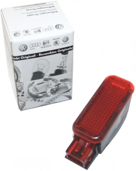 Luz de advertencia Reflector Rojo iluminado "luz lateral puertas" ORIGINAL AUDI SKODA 6Y0947411