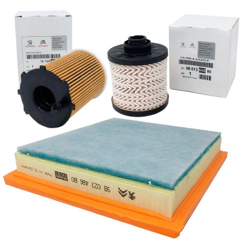 Pack 3 Filtros ORIGINAL PEUGEOT CITROEN motores 1.6HDi desde 2013 con climatizador automático