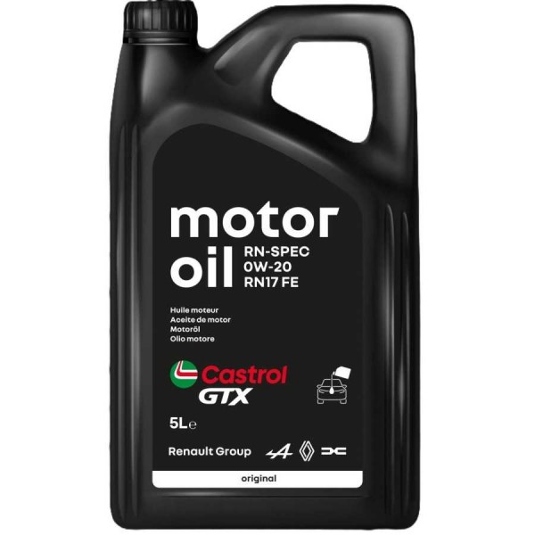 Aceite de motor Renault-Castrol GTX RN-SPEC 0W20 5 litros RN17 FE,15F4F2