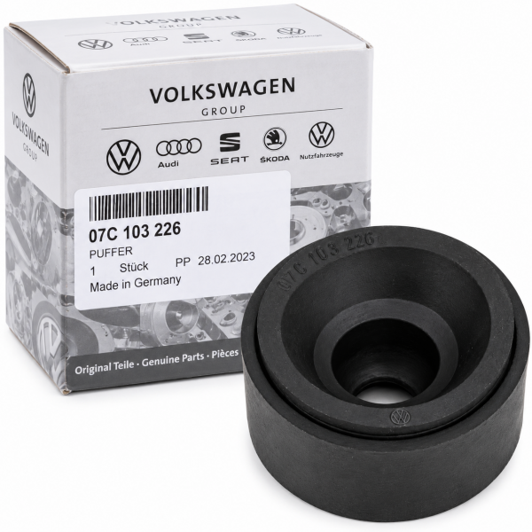 Conector / silentblock de fijación de tapa motor ORIGINAL SEAT AUDI SKODA VW, 07C103226