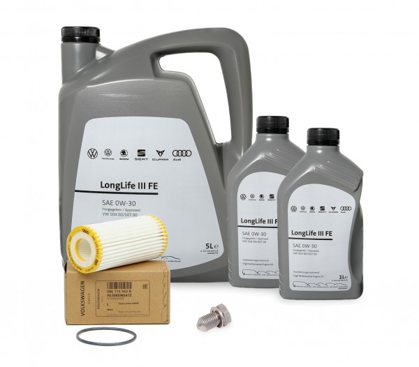 Pack 7 Litros ''0W30 LONGLIFE III FE'' + Filtro de Aceite 06L115562B + N90813202 Grupo VOLKSWAGEN