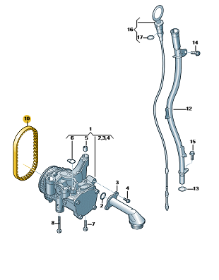 Correa dentada ORIGINAL AUDI SEAT SKODA VOLKSWAGEN, 04L115264A