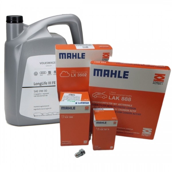 Pack 4 Filtros MAHLE VW Golf Passat AUDI A3 1.6 / 2.0 TDI OX787D LX3502 KX386 LAK388 0W30 5 L