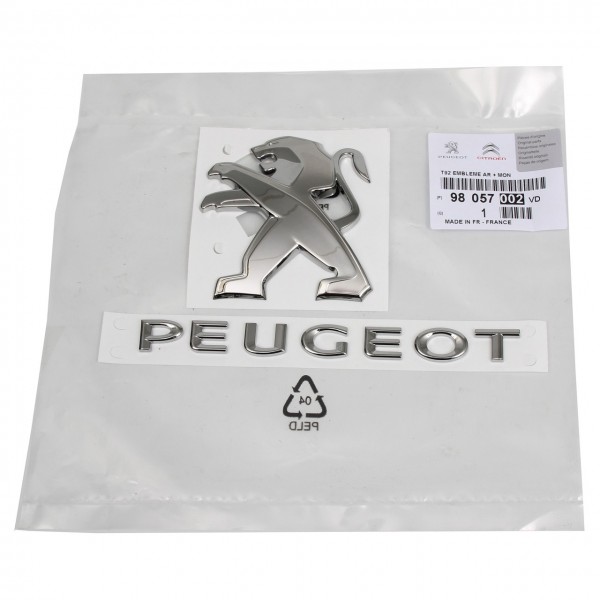 Emblema logotipo 'Peugeot' portón trasero ORIGINAL PEUGEOT 308 II (LB,LP,LW,LH,L3) 98057002VD