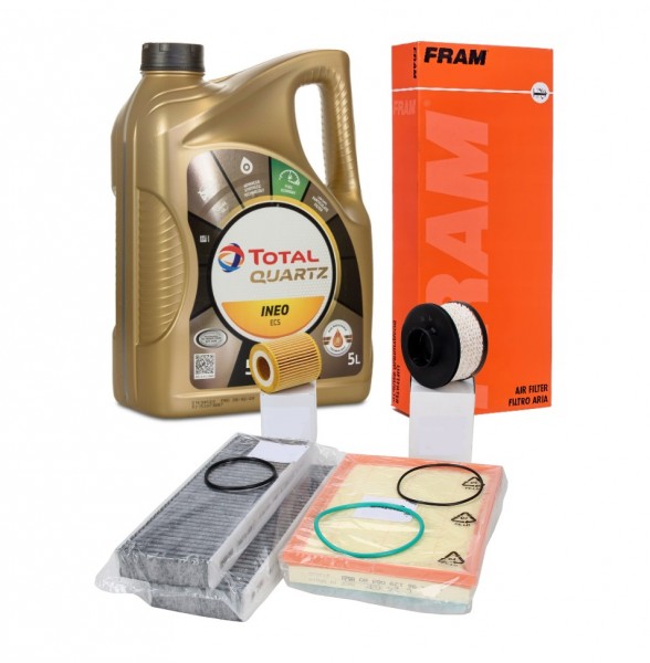Pack 4 Filtros FRAM motores 1.5 BlueHDi & Total QUARTZ Ineo ECS 5W30 5L