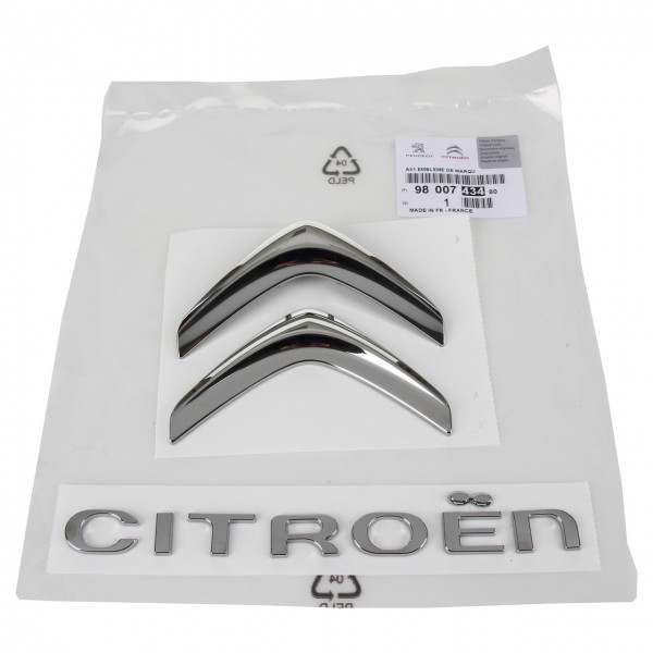 Emblema logotipo y letras 'Citröen' ORIGINAL CITRÖEN C3 II, 9800743480
