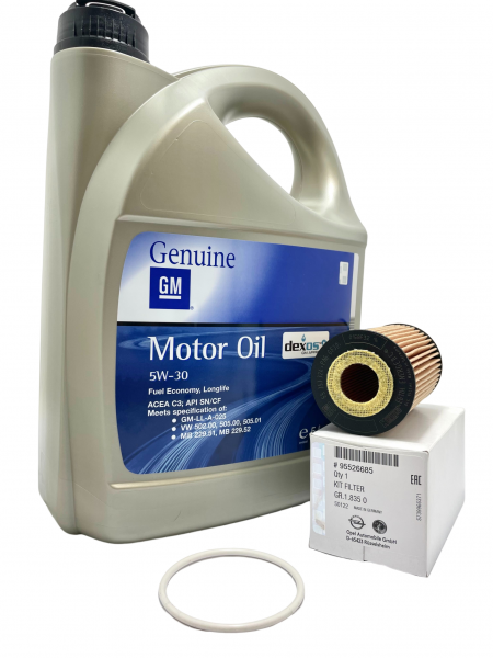 Pack Filtro Aceite ORIGINAL OPEL Gasolina 1.4 1.6 1.8 95526685 & Aceite OPEL DEXOS2 LL 5W30 5L