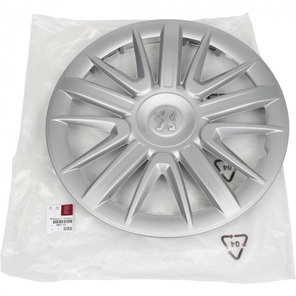 1x Embellecedor de rueda 15 pulgadas ORIGINAL PEUGEOT 9607V1