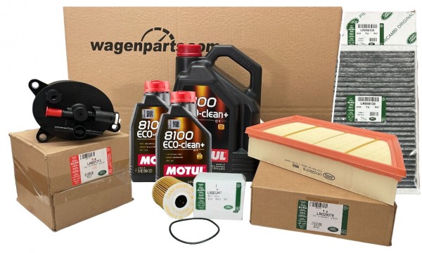 Pack 7L Aceite 5W30 + PACK mantenimiento 4 filtros, LR001247 ORIGINAL LAND ROVER EVOQUE